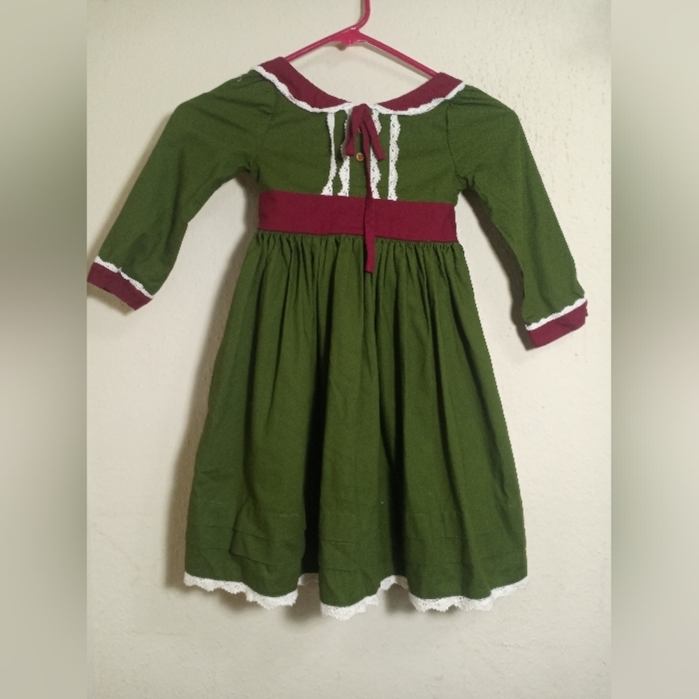 Green and Red Kids Dress